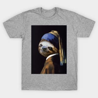 The Sloth with a Pearl Earring - Print / Home Decor / Wall Art / Poster / Gift / Birthday / Sloth Lover Gift / Animal print Canvas Print T-Shirt